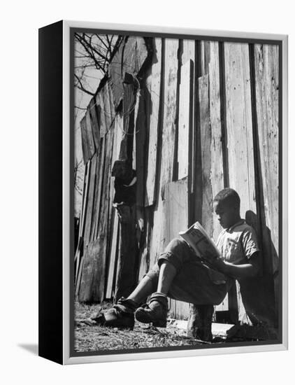 To Escape the Wrath of His Grandmother, Richard Wright Used to Sit Behind the Barn to Read-Ed Clark-Framed Premier Image Canvas