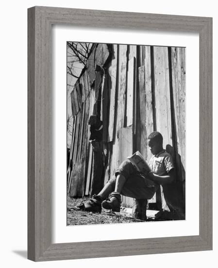 To Escape the Wrath of His Grandmother, Richard Wright Used to Sit Behind the Barn to Read-Ed Clark-Framed Photographic Print