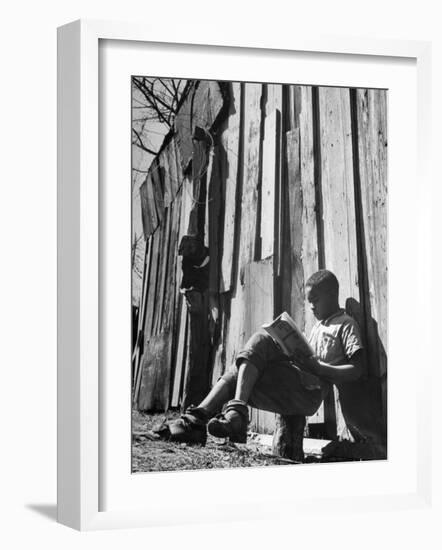 To Escape the Wrath of His Grandmother, Richard Wright Used to Sit Behind the Barn to Read-Ed Clark-Framed Photographic Print