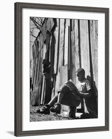 To Escape the Wrath of His Grandmother, Richard Wright Used to Sit Behind the Barn to Read-Ed Clark-Framed Photographic Print