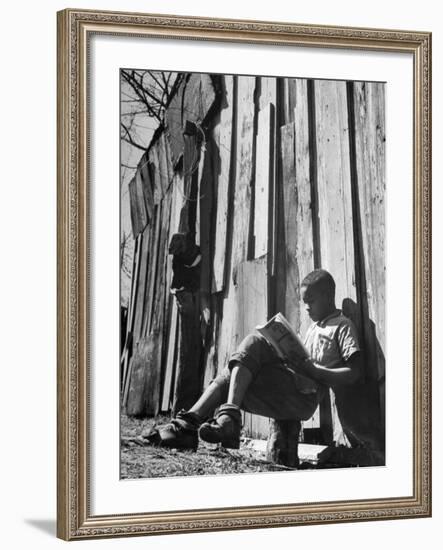 To Escape the Wrath of His Grandmother, Richard Wright Used to Sit Behind the Barn to Read-Ed Clark-Framed Photographic Print