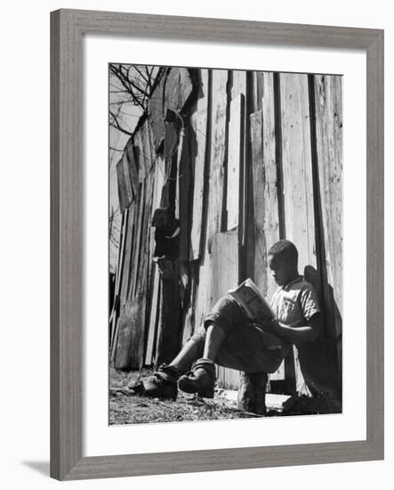 To Escape the Wrath of His Grandmother, Richard Wright Used to Sit Behind the Barn to Read-Ed Clark-Framed Photographic Print