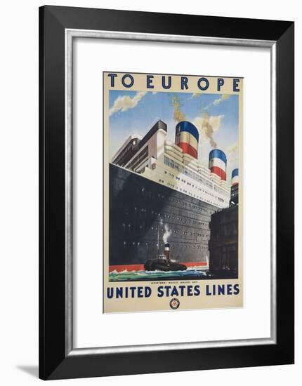 To Europe United States Lines Poster-null-Framed Giclee Print