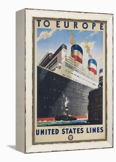 To Europe United States Lines Poster-null-Framed Premier Image Canvas