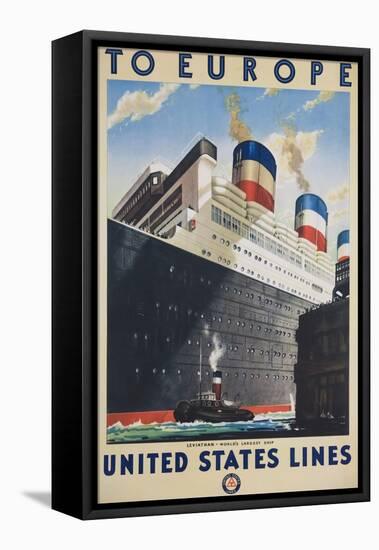 To Europe United States Lines Poster-null-Framed Premier Image Canvas