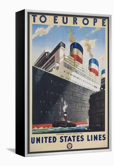 To Europe United States Lines Poster-null-Framed Premier Image Canvas