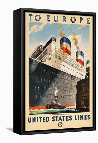 To Europe - United States Lines-null-Framed Premier Image Canvas