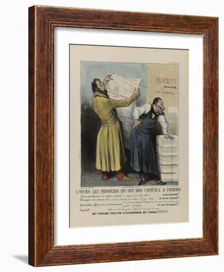 To Every Person Who Own Capitals to Loose-Honore Daumier-Framed Giclee Print