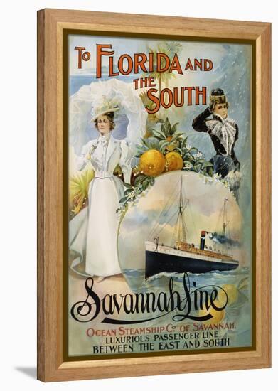 To Florida and the South - Savannah Line Poster-null-Framed Premier Image Canvas