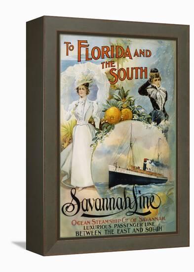 To Florida and the South - Savannah Line Poster-null-Framed Premier Image Canvas