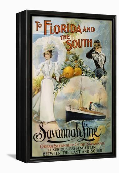 To Florida and the South - Savannah Line Poster-null-Framed Premier Image Canvas