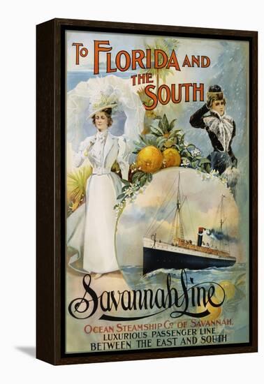 To Florida and the South - Savannah Line Poster-null-Framed Premier Image Canvas