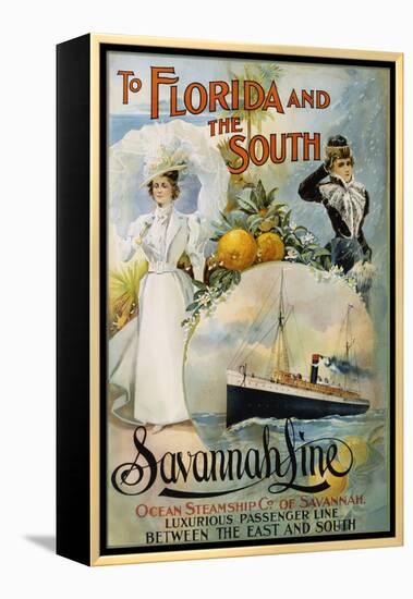 To Florida and the South - Savannah Line Poster-null-Framed Premier Image Canvas