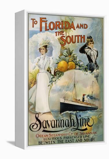 To Florida and the South - Savannah Line Poster-null-Framed Premier Image Canvas