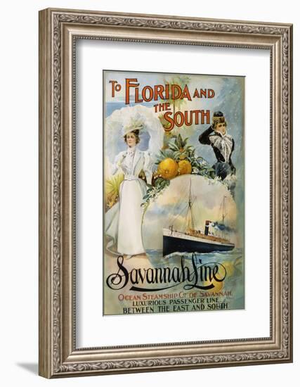 To Florida and the South - Savannah Line Poster-null-Framed Photographic Print