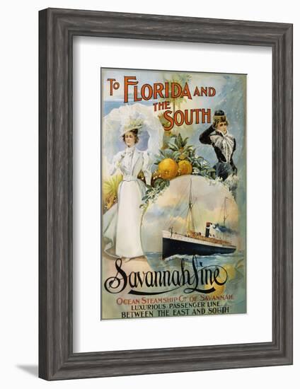 To Florida and the South - Savannah Line Poster-null-Framed Photographic Print