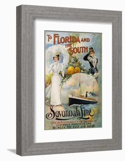 To Florida and the South - Savannah Line Poster-null-Framed Photographic Print