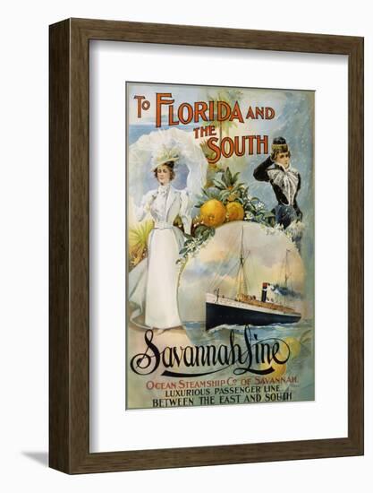 To Florida and the South - Savannah Line Poster-null-Framed Photographic Print