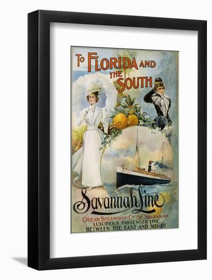 To Florida and the South - Savannah Line Poster-null-Framed Photographic Print