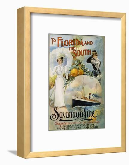 To Florida and the South - Savannah Line Poster-null-Framed Photographic Print