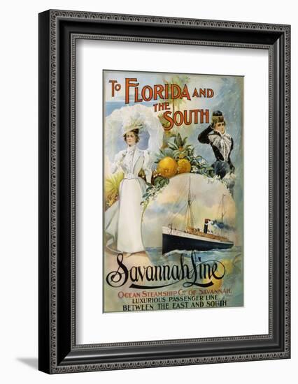 To Florida and the South - Savannah Line Poster-null-Framed Photographic Print