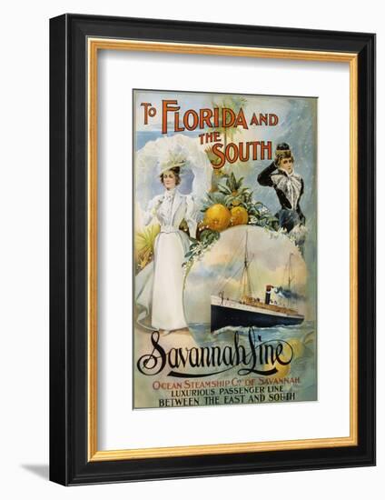 To Florida and the South - Savannah Line Poster-null-Framed Photographic Print