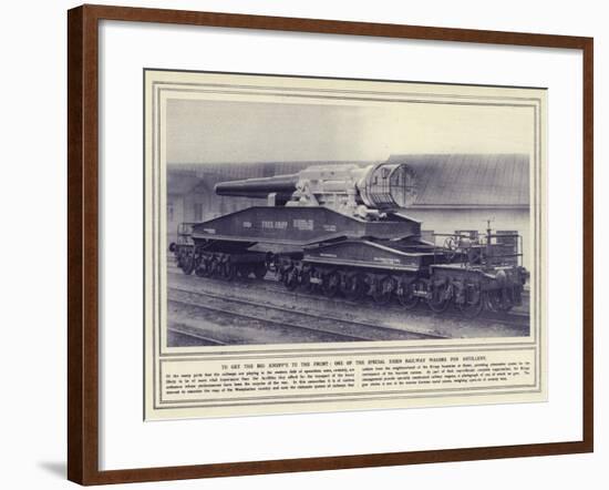 To Get the Big Krupp's to the Front, One of the Special Essen Railway Wagons for Artillery-null-Framed Photographic Print