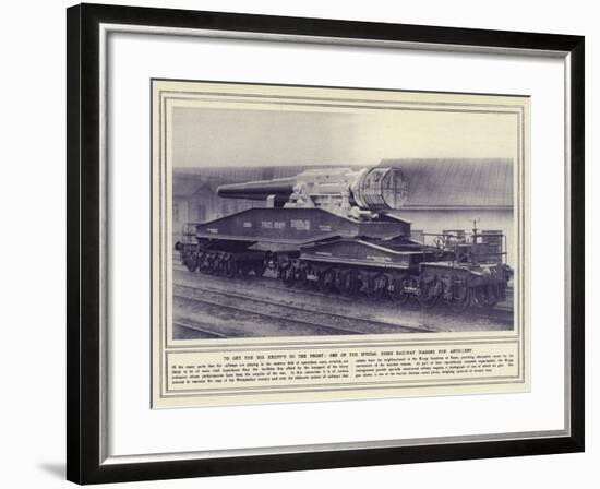 To Get the Big Krupp's to the Front, One of the Special Essen Railway Wagons for Artillery-null-Framed Photographic Print