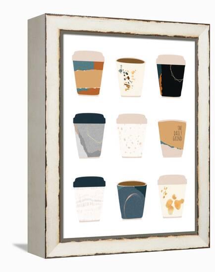 To Go Coffee Cup Variety-Jennifer McCully-Framed Stretched Canvas