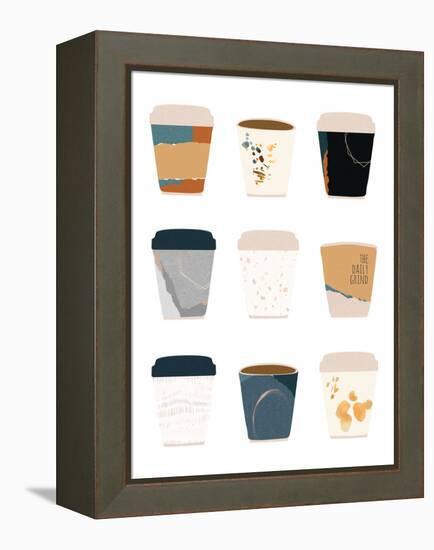 To Go Coffee Cup Variety-Jennifer McCully-Framed Stretched Canvas