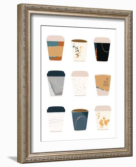 To Go Coffee Cup Variety-Jennifer McCully-Framed Art Print