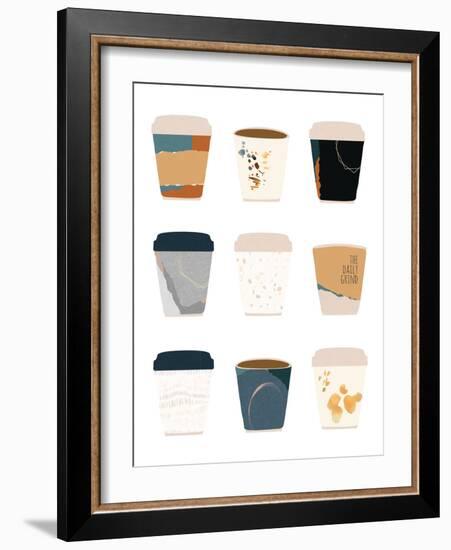 To Go Coffee Cup Variety-Jennifer McCully-Framed Art Print