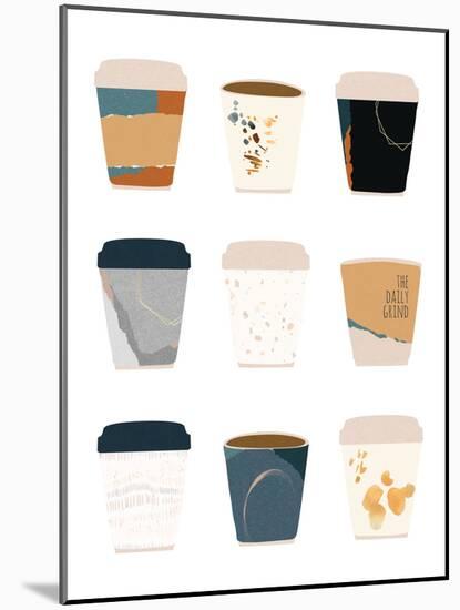 To Go Coffee Cup Variety-Jennifer McCully-Mounted Art Print