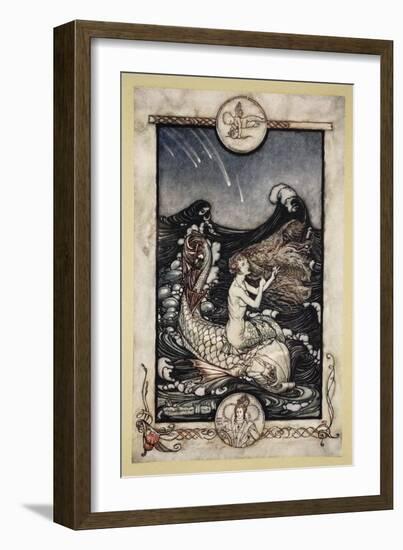 To Hear the Sea-Maids Music, Illustration from 'Midsummer Nights Dream' by William Shakespeare 1908-Arthur Rackham-Framed Giclee Print