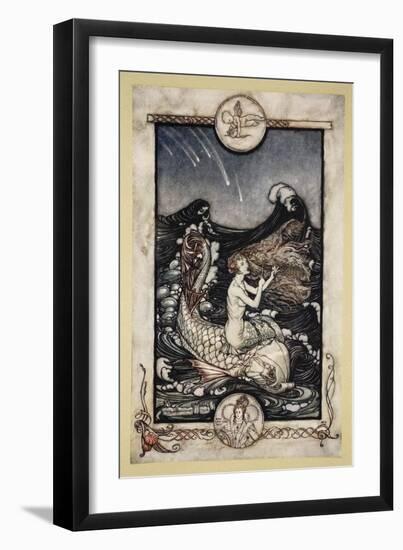 To Hear the Sea-Maids Music, Illustration from 'Midsummer Nights Dream' by William Shakespeare 1908-Arthur Rackham-Framed Giclee Print