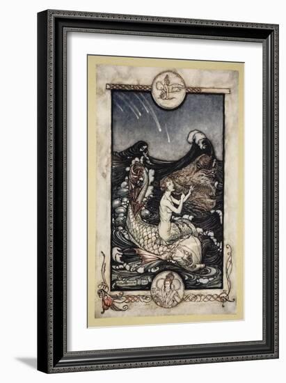 To Hear the Sea-Maids Music, Illustration from 'Midsummer Nights Dream' by William Shakespeare 1908-Arthur Rackham-Framed Giclee Print