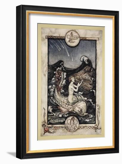 To Hear the Sea-Maids Music, Illustration from 'Midsummer Nights Dream' by William Shakespeare 1908-Arthur Rackham-Framed Giclee Print