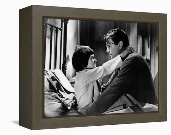 To Kill a Mockingbird, from Left: Mary Badham, Gregory Peck, 1962-null-Framed Stretched Canvas