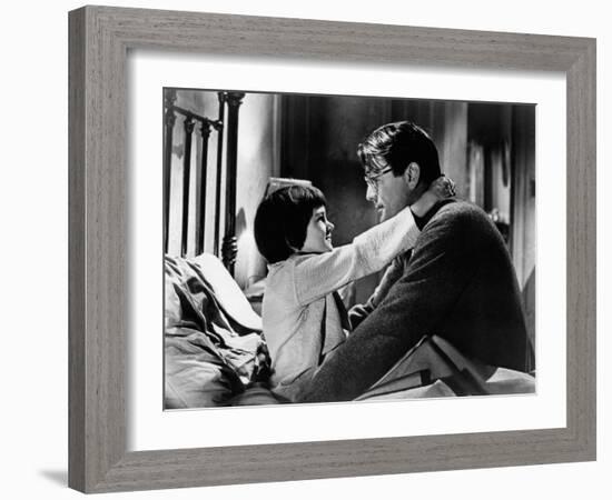 To Kill a Mockingbird, from Left: Mary Badham, Gregory Peck, 1962-null-Framed Premium Photographic Print