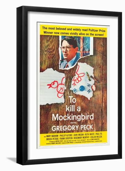 To Kill a Mockingbird, Gregory Peck, 1962-null-Framed Art Print