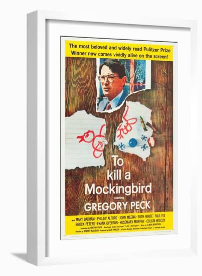 To Kill a Mockingbird, Gregory Peck, 1962-null-Framed Art Print