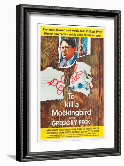 To Kill a Mockingbird, Gregory Peck, 1962-null-Framed Art Print