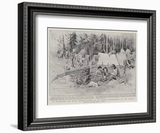 To Klondyke and Back, Basket-Making at an Indian Encampment on the Yukon-Charles Edwin Fripp-Framed Giclee Print