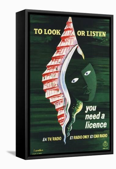 To Look or Listen You Need a Licence-Robert Scanlan-Framed Stretched Canvas