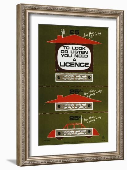 To Look or Listen You Need a Licence-Stan Krol-Framed Art Print