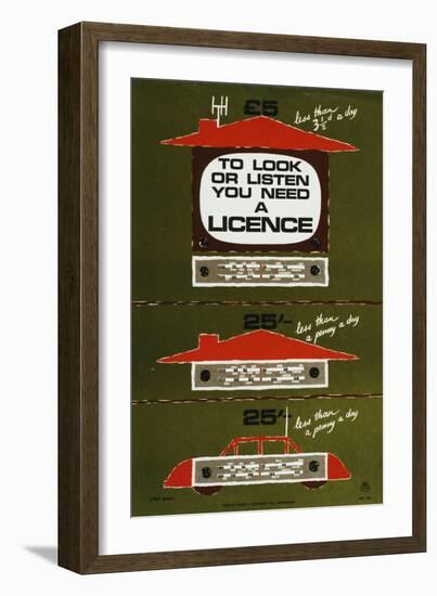 To Look or Listen You Need a Licence-Stan Krol-Framed Art Print