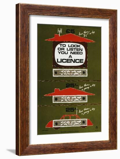 To Look or Listen You Need a Licence-Stan Krol-Framed Art Print