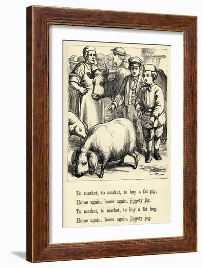 To Market, to Market to Buy a Fat Pig-T. Dalziel-Framed Art Print