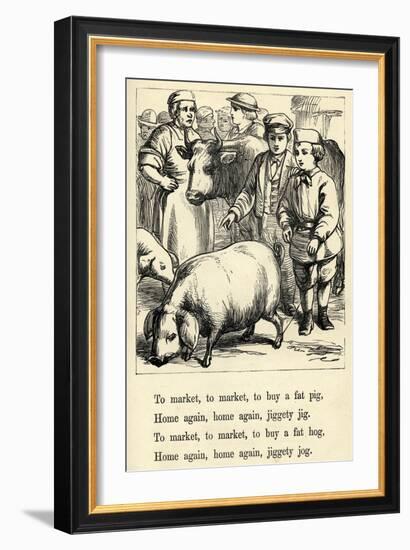 To Market, to Market to Buy a Fat Pig-T. Dalziel-Framed Art Print