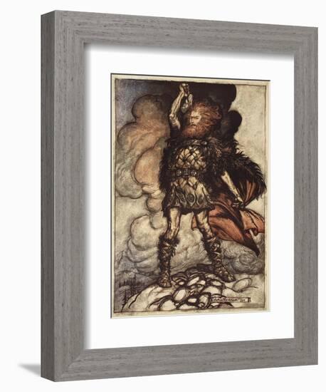 To my hammer's swing sweep Vapours and fogs, illustration, 'The Rhinegold and the Valkyrie', 1910-Arthur Rackham-Framed Giclee Print